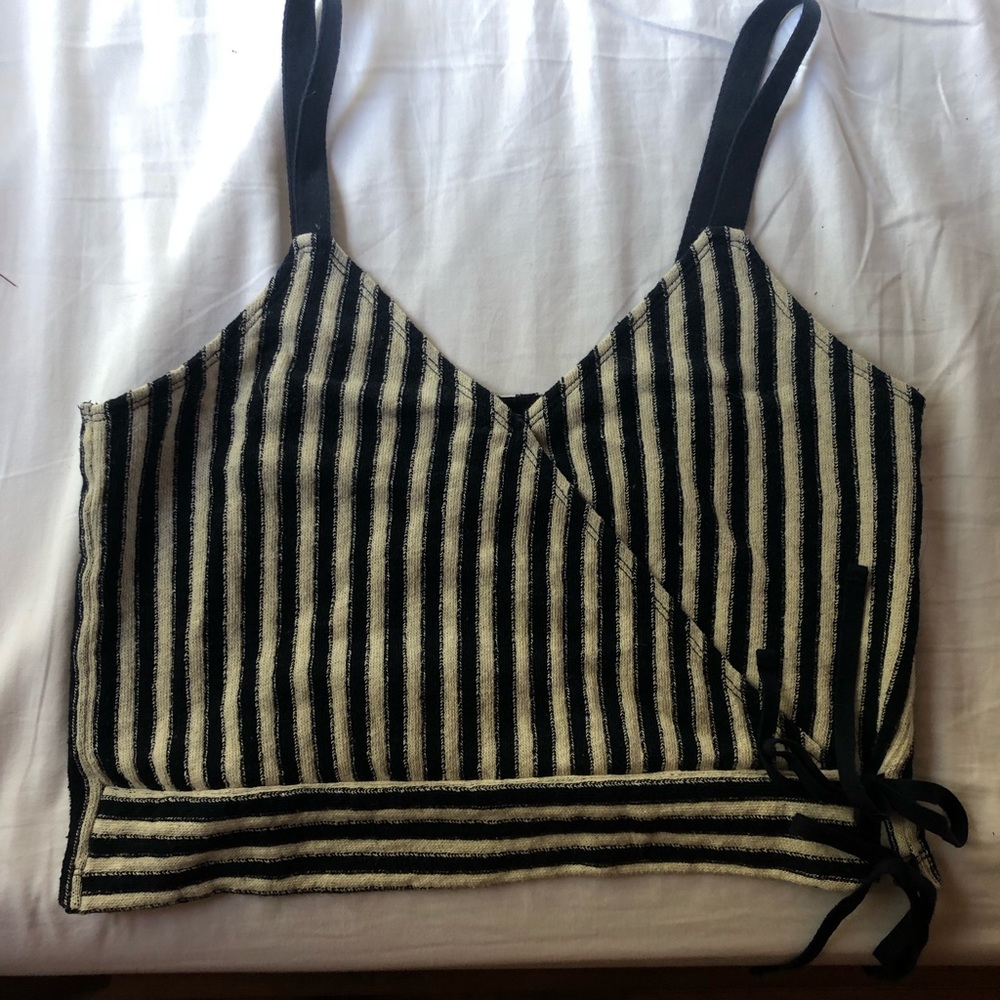 Madewell blue and white strap top